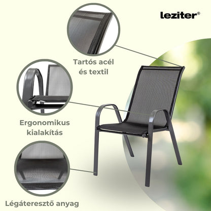 Largo Balcony kerti bútor garnitúra szett fekete
