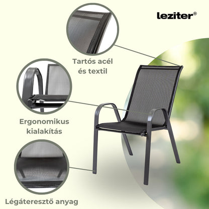 Lizi balcony kerti bútor garnitúra szett fekete