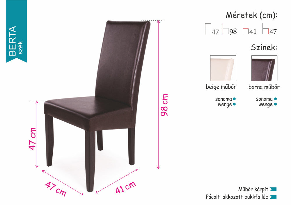 Enzo étkezőasztal Berta székkel - étkezőgarnitúra