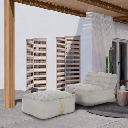 Sponge kerti szivacsfotel puffal, bézs