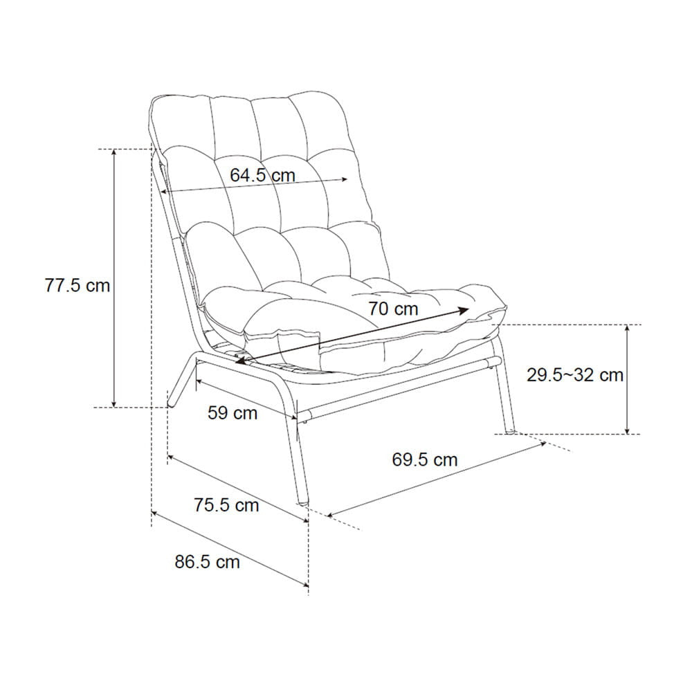 Vibe kerti szék szürke párnával