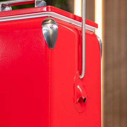 Tourist retro fém hűtőláda 13 l piros