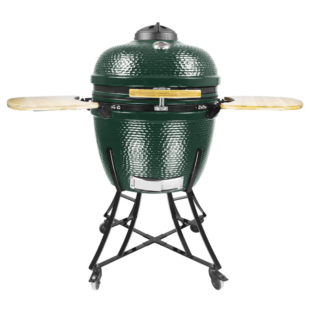 Kerámia faszéngrill oldalpolcokkal, 52 cm ráccsal