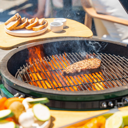 Kerámia faszéngrill oldalpolcokkal, 52 cm ráccsal