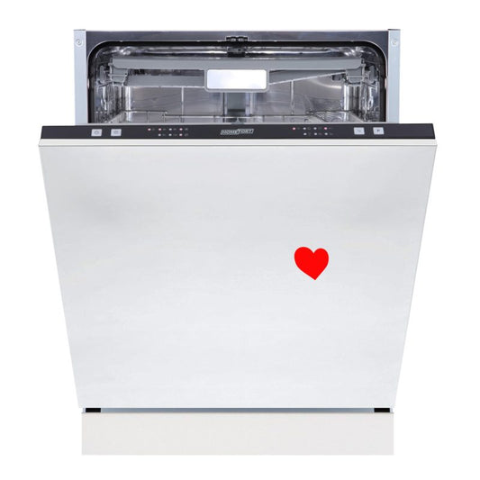 HOMEFORT HMGB0661B Beépíthető mosogatógép, bútorlap nélkül, 14 teríték, 11 L fogyasztás, 6 program,  47 dB zajszint, D energia, Felső evőeszköztartó , 60 cm, Digit. kijelző nélkül, Automata ajtónyitással