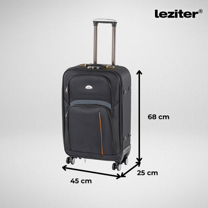 TraveLux light közepes bőrönd puha 68x45x25 cm fekete