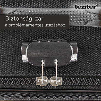 TraveLux light közepes bőrönd puha 68x45x25 cm fekete