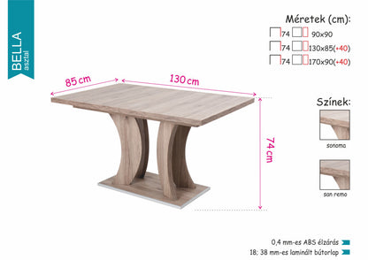 Herman szék Bella étkezőasztallal  - étkezőgarnitúra
