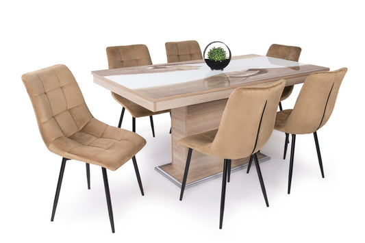 Kitty  szék Flóra Plusz epoxy étkezőasztallal  - étkezőgarnitúra