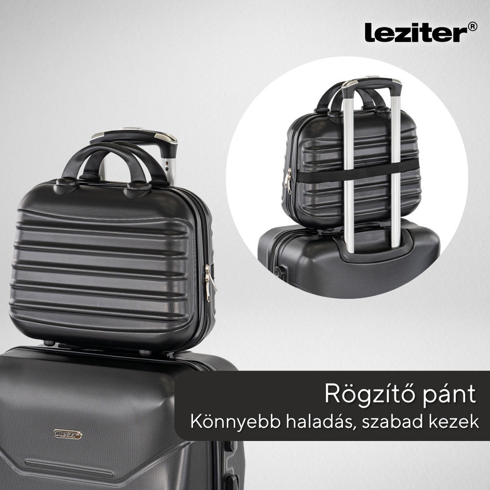 TraveLux Max kisméretű kézi bőrönd keményfedeles 28x36x16 cm fekete