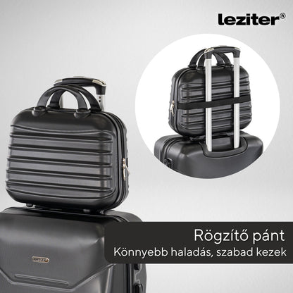 TraveLux Max kisméretű kézi bőrönd keményfedeles 28x36x16 cm fekete