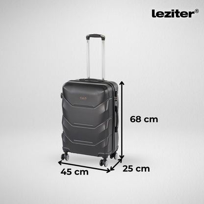 TraveLux Max közepes bőrönd keményfedeles 68x45x25 cm fekete