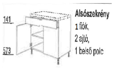Royal front alsó 90 2A 1F antracit magasfényű