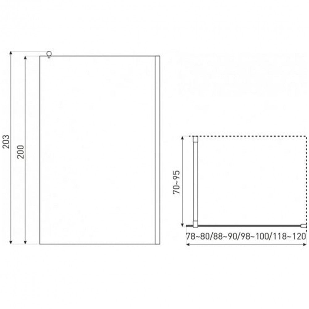 Alfa Walk-In zuhanykabin, 1x7-95x23 cm_1