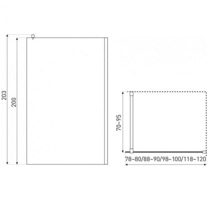 Alfa Walk-In zuhanykabin, 1x7-95x23 cm_1