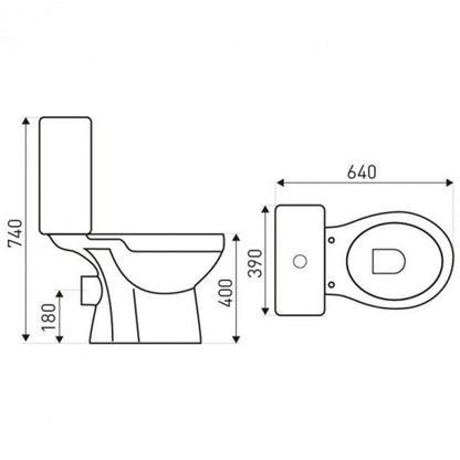 C-CLEAR monoblokkos WC hátsó kifolyással, kétkamrás lehúzó rendszerrel 6/3 L