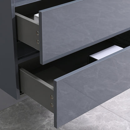 Cube Fürdőszobabútor 100 cm kerámia mosdóval (2 fiókos) tükörrel 60x100 cm szürke