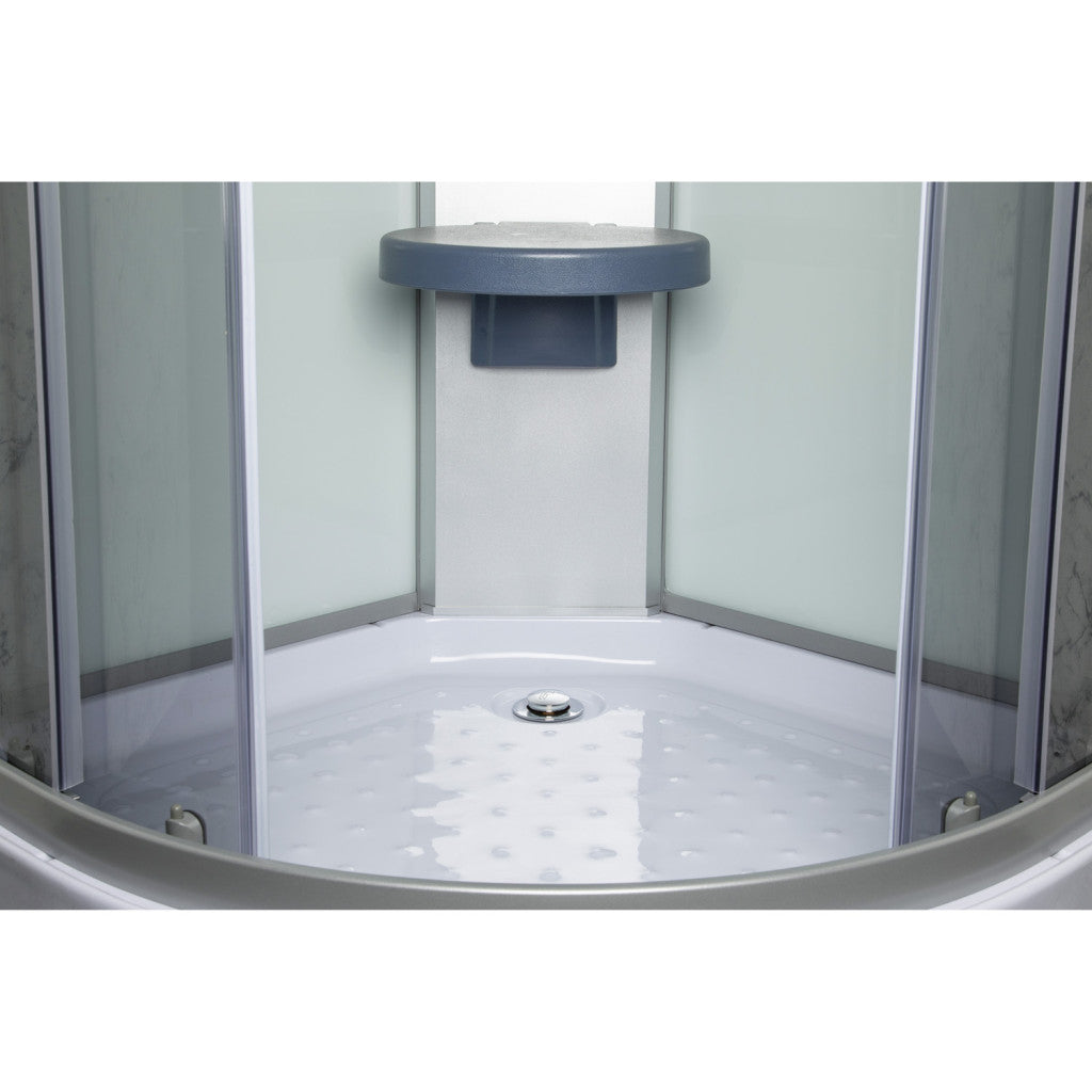 Evora White 80 hátfalas zuhanykabin zuhanytálcával, 80x80x205 cm