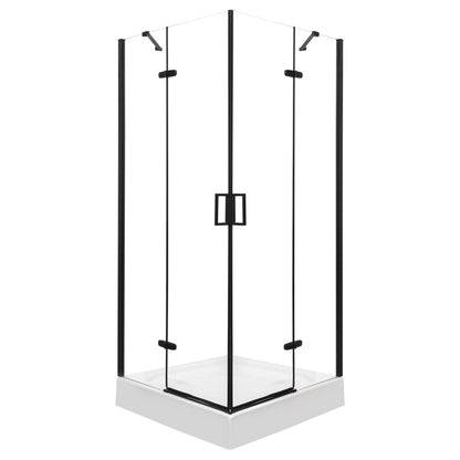 Flow Black szögletes nyílóajtós zuhanykabin 9 cm