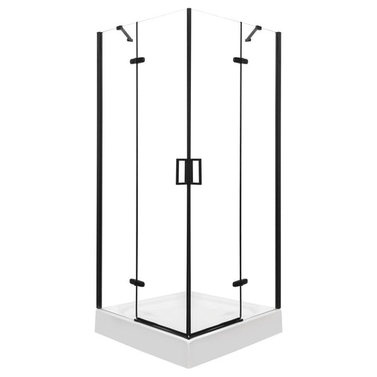 Flow Black szögletes nyílóajtós zuhanykabin 9 cm