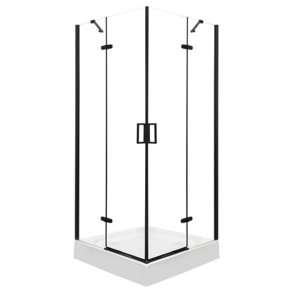 Flow Black szögletes nyílóajtós zuhanykabin 8 cm