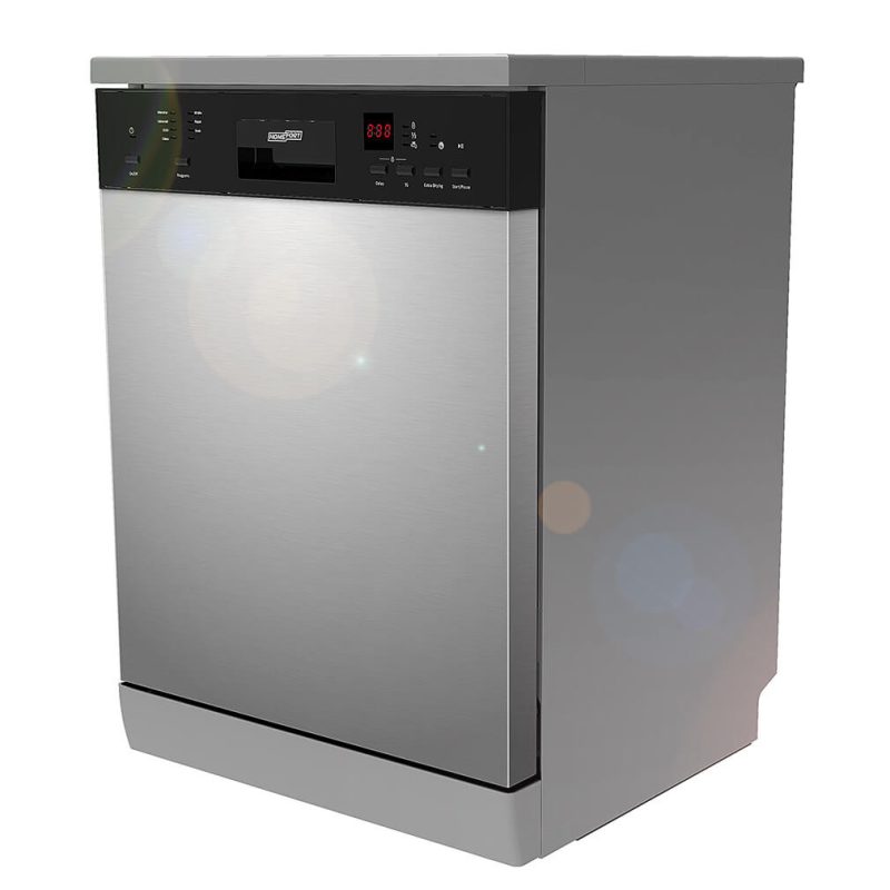 HOMEFORT HMGS0640S Szabadonálló mosogatógép 12 teríték, 11 L fogyasztás, 7 program,  47 dB zajszint, E energia, Alsó evőeszköztartó , 60 cm, Digit. Kijelző, Automata ajtónyitás nélkül