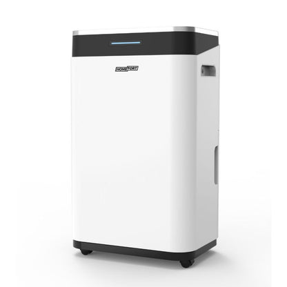 HOMEFORT HPMS20W Páramentesítő, 20 L/nap, Digitális kijelző, Gyerekzár, Időzítő, 6,5 L tartály, Telítettségjelző, Zajszint: 42 dB, Kivezethető cseppvíz