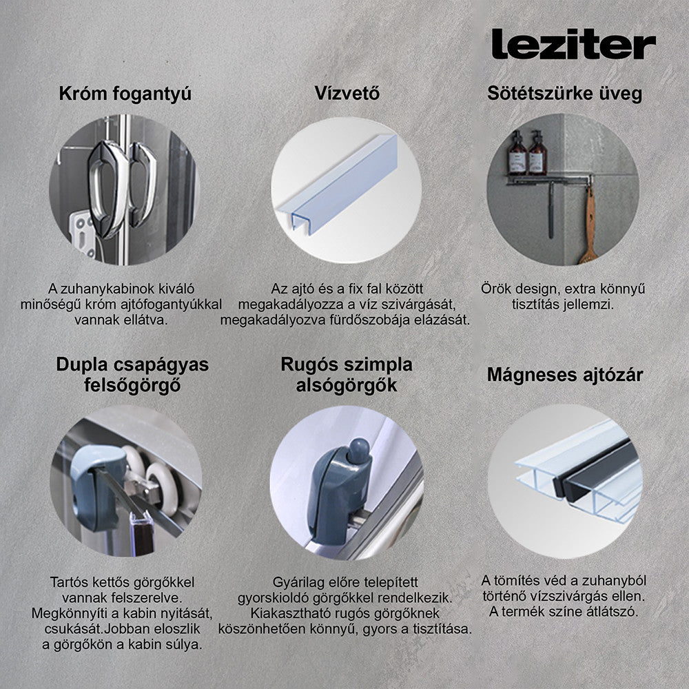 Emilia 150 Hidromasszázs Kádkabin elektronikával Black