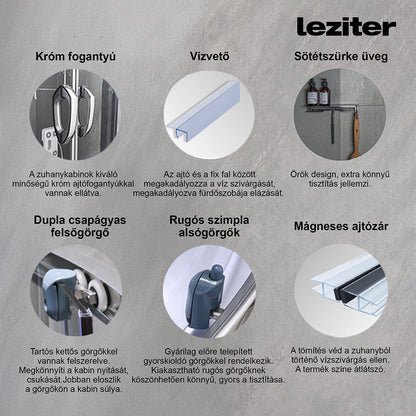 Emilia 150 Hidromasszázs Kádkabin elektronikával Black