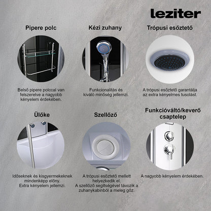 Emilia 150 Hidromasszázs Kádkabin elektronikával Black