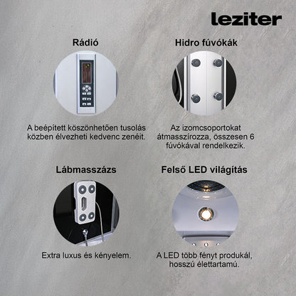 Emilia 150 Hidromasszázs Kádkabin elektronikával Black