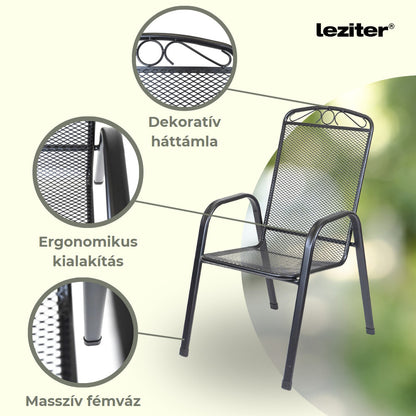 Melfi fém kerti szék antracit