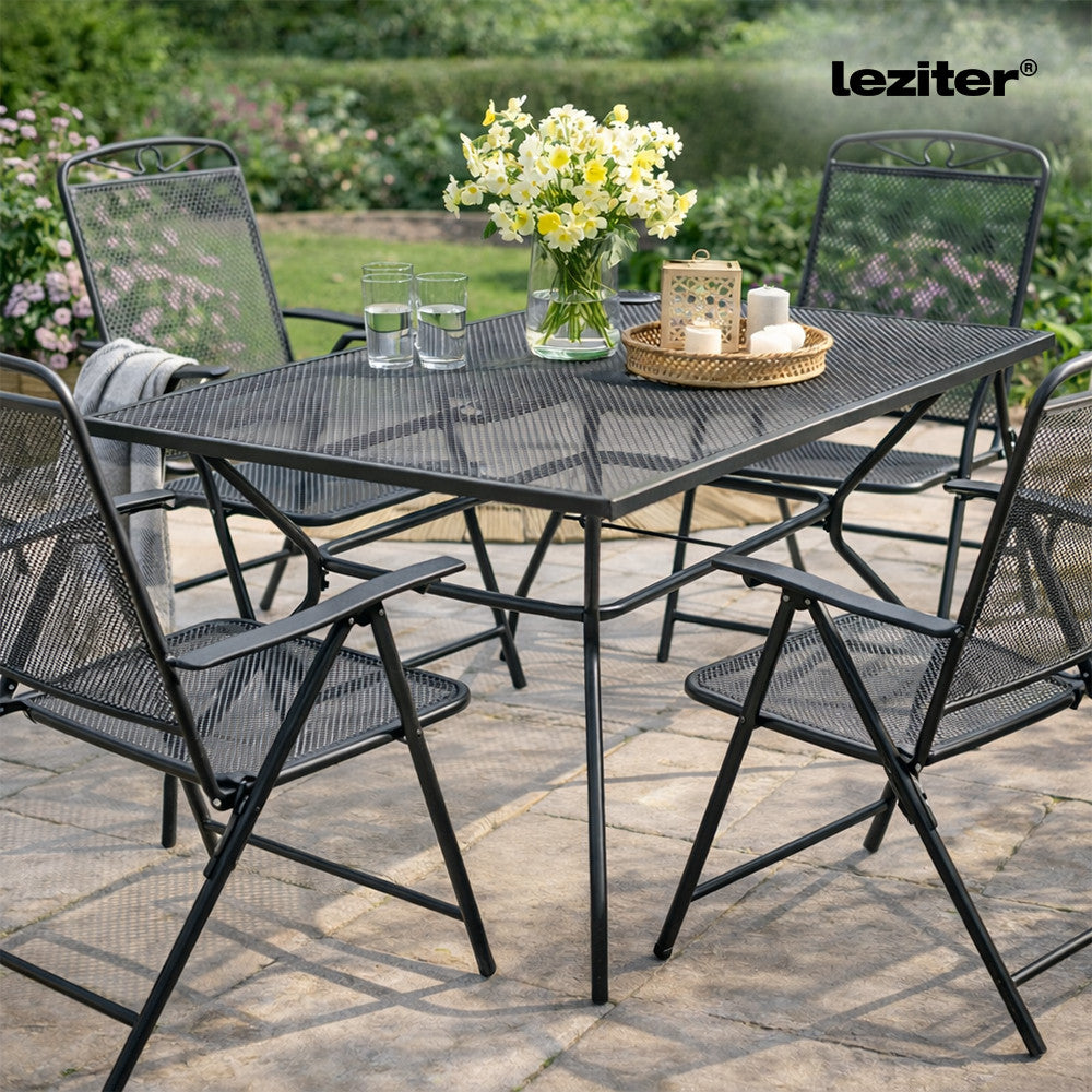 Melfi fém mesh kerti asztal 150x90x75 cm antracit