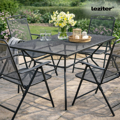 Melfi fém mesh kerti asztal 150x90x75 cm antracit