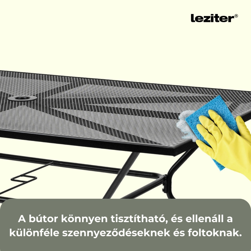 Melfi fém mesh kerti asztal 150x90x75 cm antracit