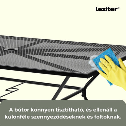 Melfi fém mesh kerti asztal 150x90x75 cm antracit