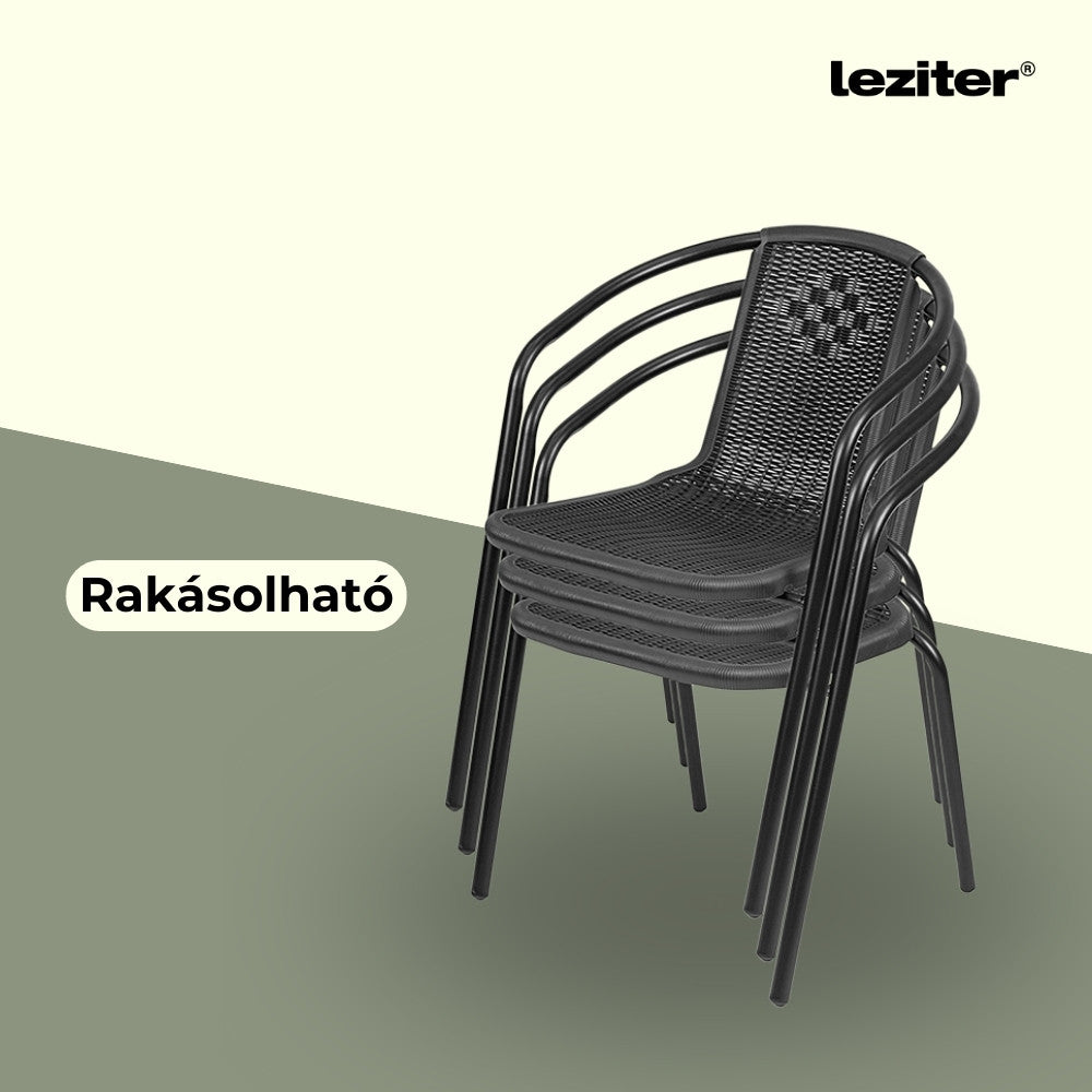 Kendra 4+1 kerti bútor garnitúra szett fekete
