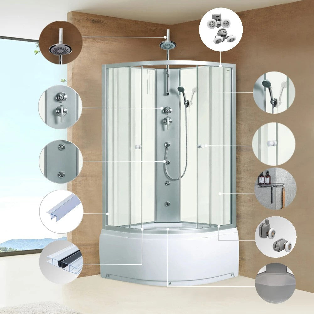 Karolina WH íves mélytálcás hidromasszázs zuhanykabin