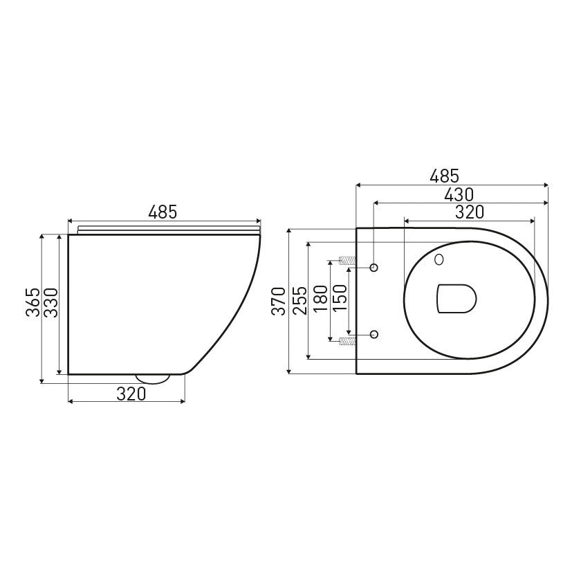 Kasos fali rimless WC
