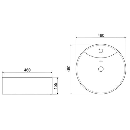 KR-138 kerámia design mosdó fekete-arany márvány mintával