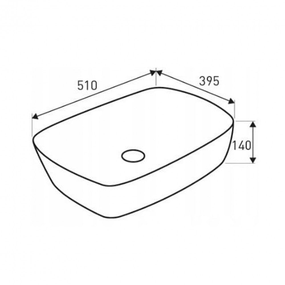 KR-640 kerámia design mosdó 51x39,5x14 cm, fehér
