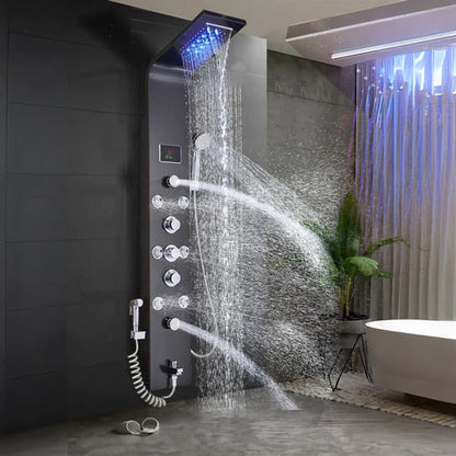 Aquapro hidromasszázs zuhanypanel fekete
