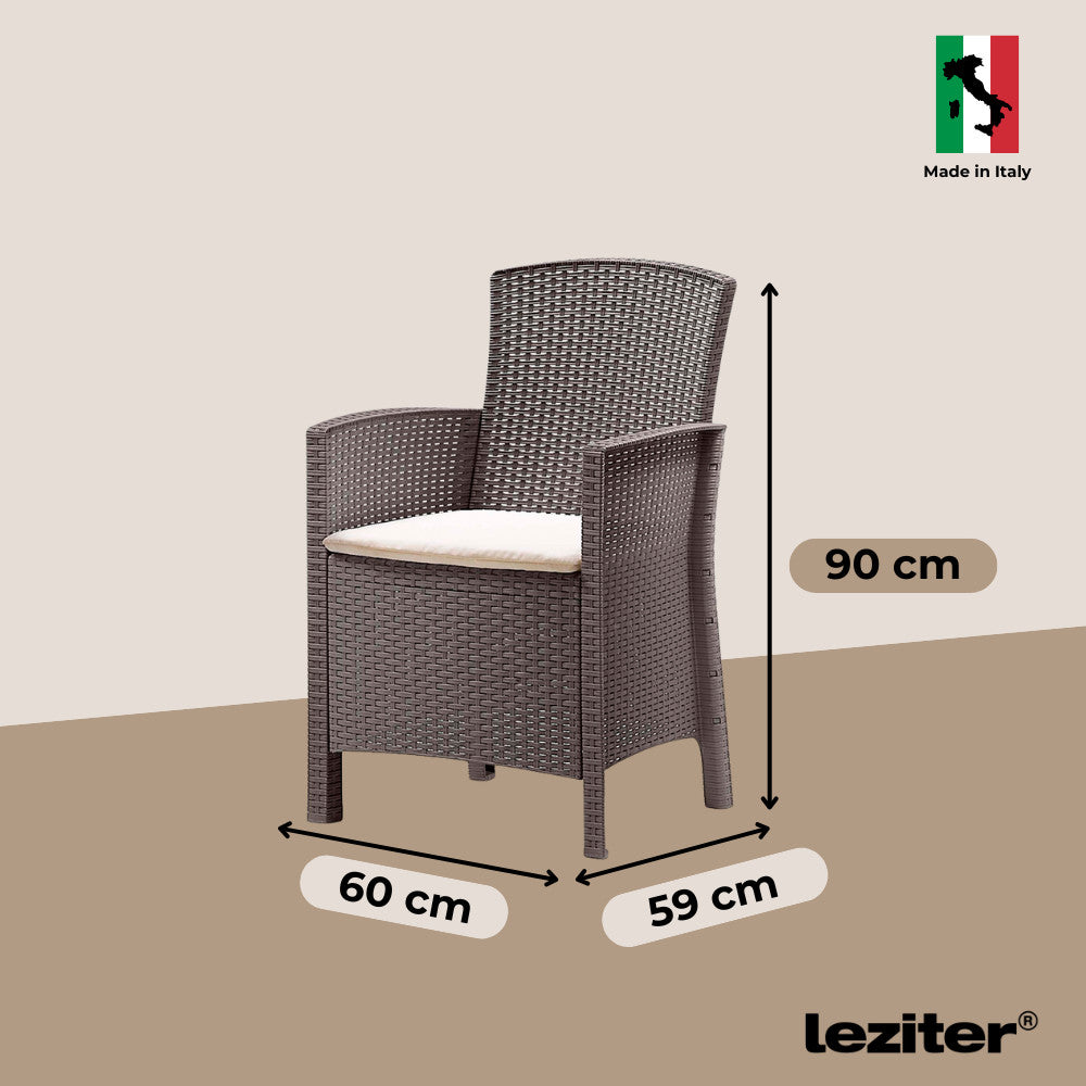 Lima műrattan karfás szék cappuccino