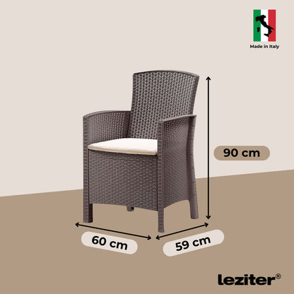 Lima műrattan karfás szék cappuccino