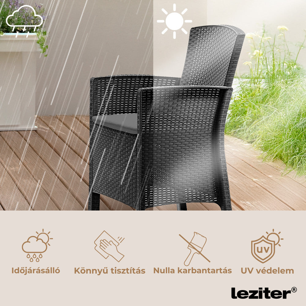 Lima műrattan karfás szék taupe