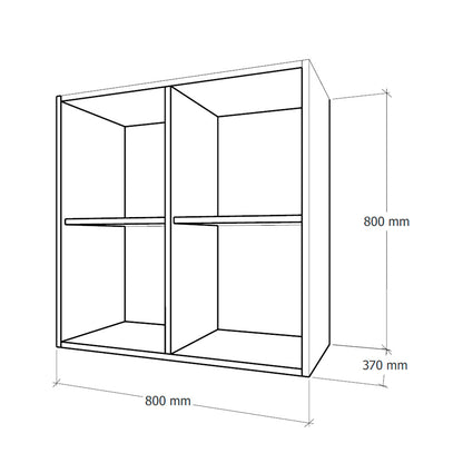 Boxie nyitott fali szekrény 80x80x37 cm fehér