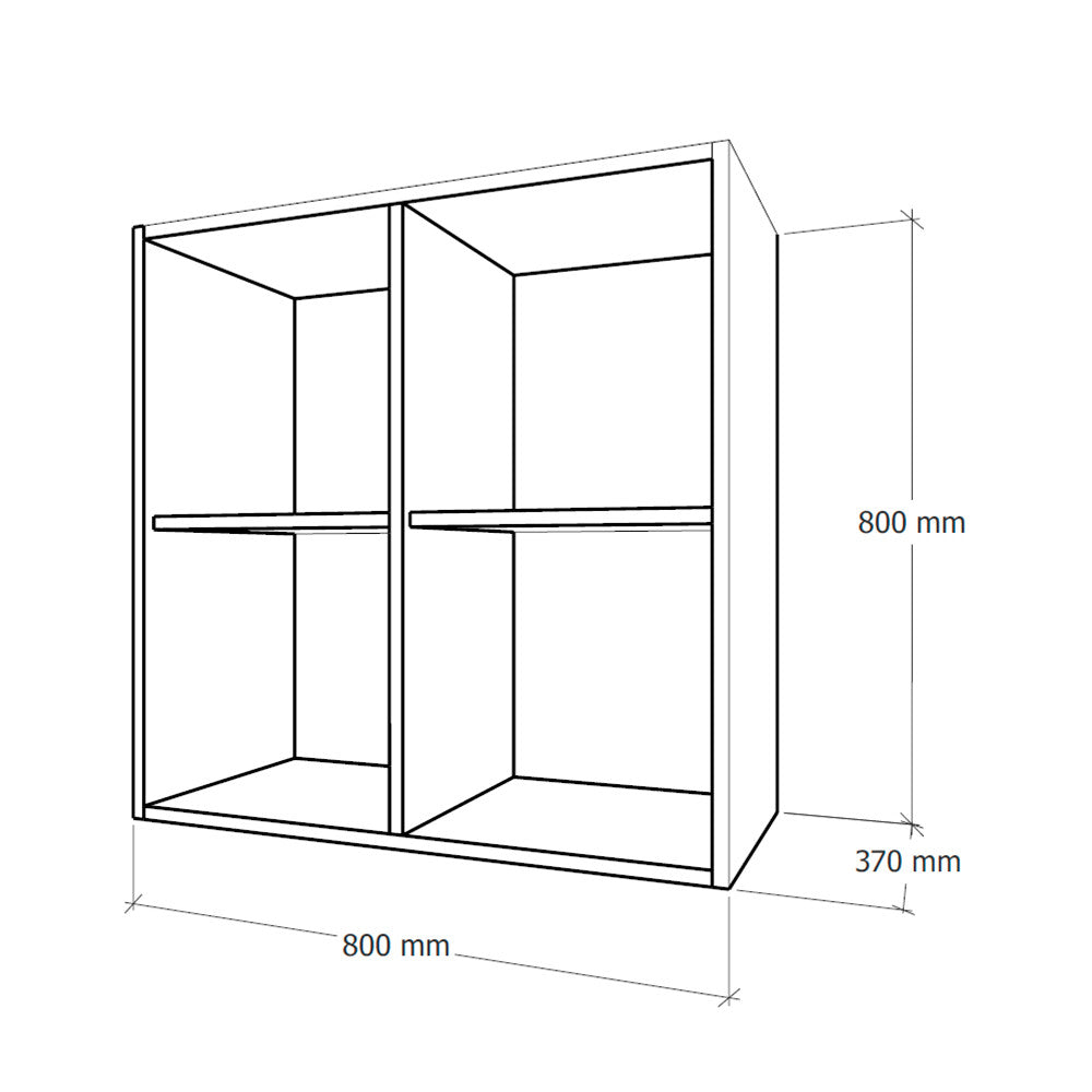 Boxie nyitott fali szekrény 80x80x37 cm zöld