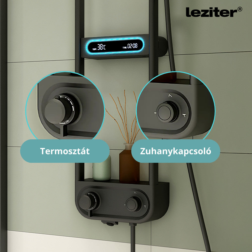 Tropic digitális zuhanyszett termosztátos csapteleppel fekete