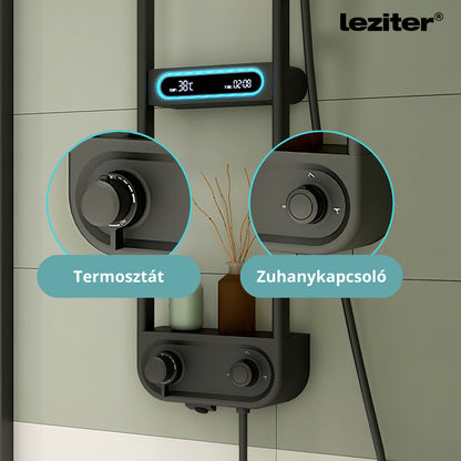 Tropic digitális zuhanyszett termosztátos csapteleppel fekete