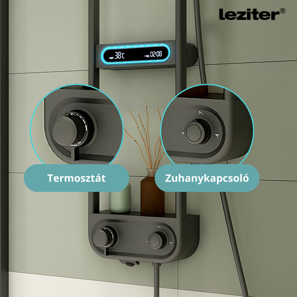 Tropic digitális zuhanyszett termosztátos csapteleppel szürke